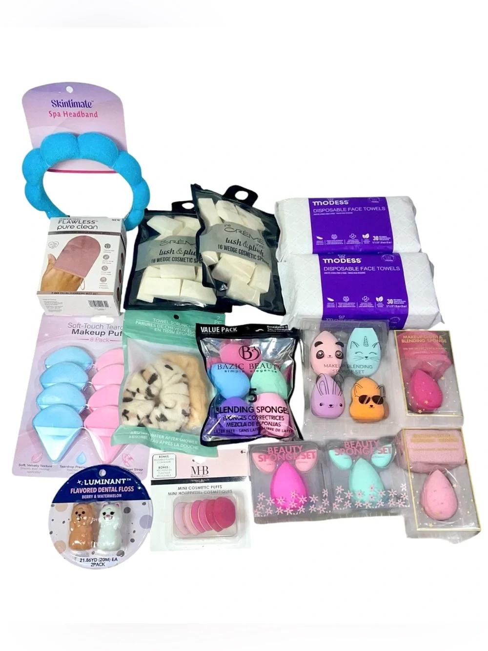Assorted  Beauty Accessories - Blue Spa Headband & Multicolor